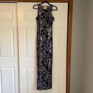 Belle Badgley Mischka sequined floral gown
